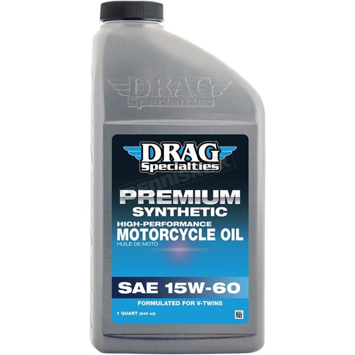 15W-60 FULL SYNTHETIC OIL: Drag Specialties Premium Full Synthetic 15w60 Oil
100% fully synthetic oil specifically engin