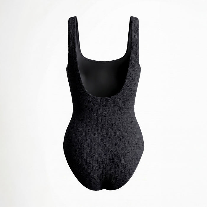 ALEXANDER WANG BLACK LOGO ONE-PIECE SWIMSUIT