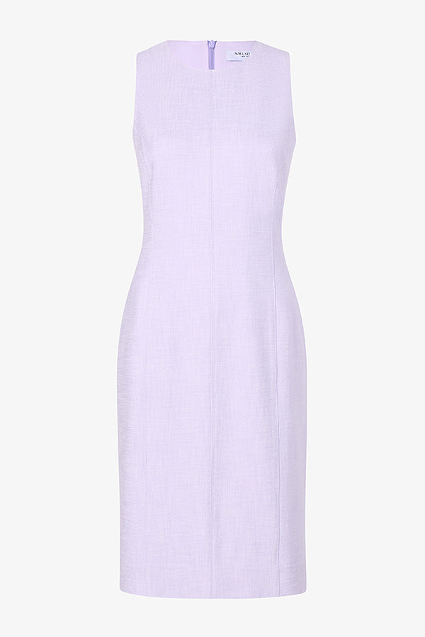 packshot image of the constance dress in lilac/ivory | Exclude