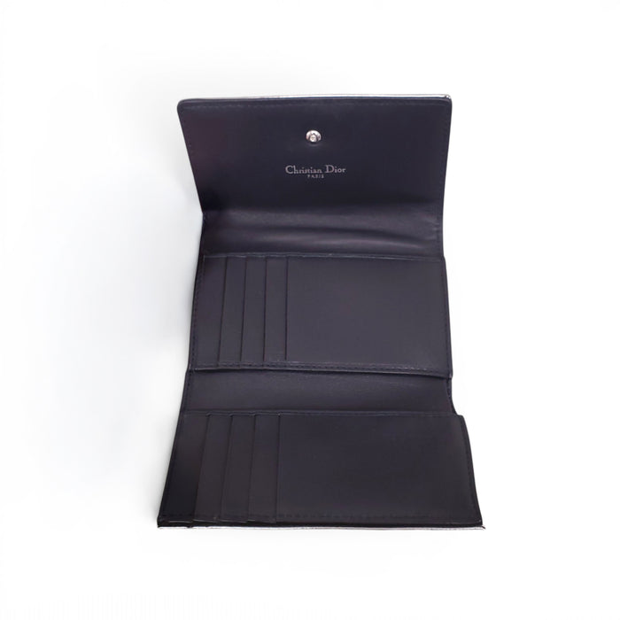 DIOR SILVER METALLIC DIORAMA WALLET