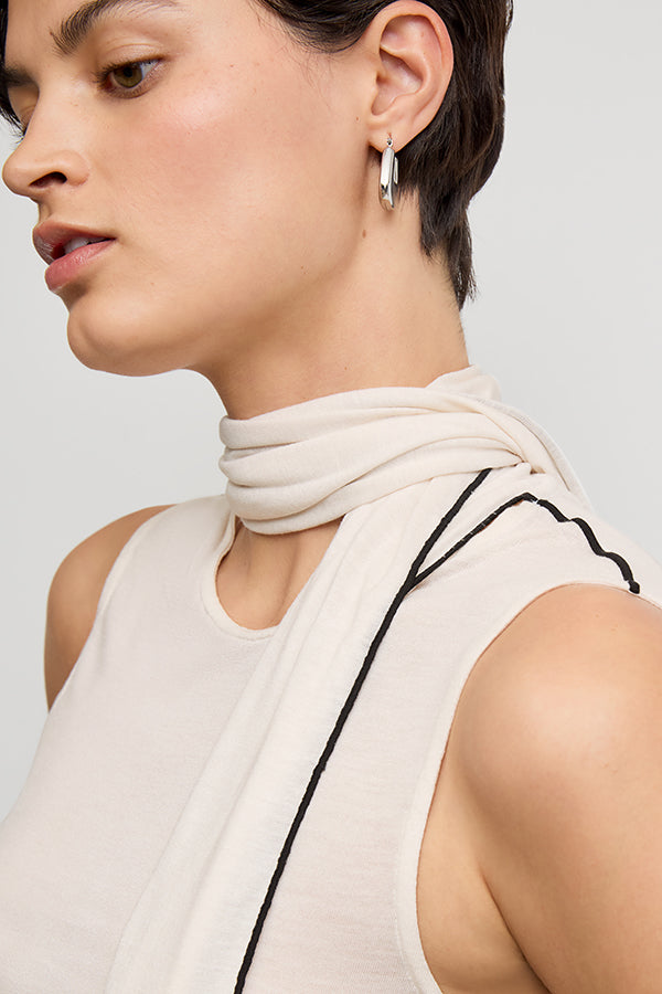 front image of a woman wearing the felicity top in cloud jersey | Exclude | Grid Hover