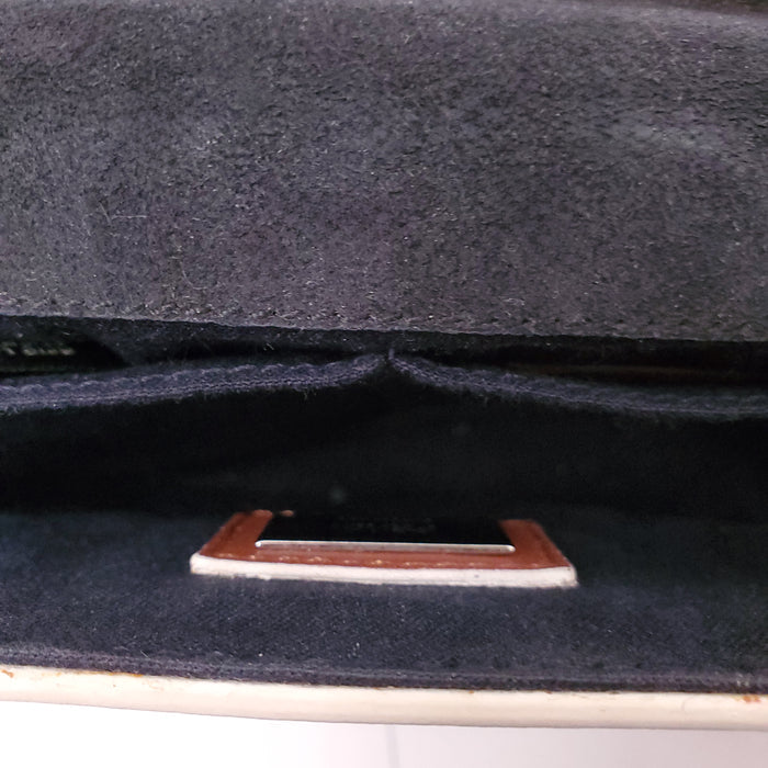 FENDI NAVY FUR STUDDED PURSE