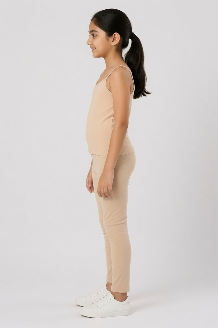 Girls Skin Camisole & Skin Rib Lycra Cotton Leggings Set - Hinz Clothing
