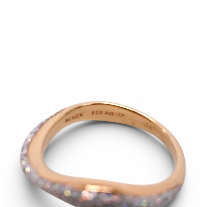 MARIA BLACK STERLING SILVER AURA OPAL GLITTER STACKABLE RINGS