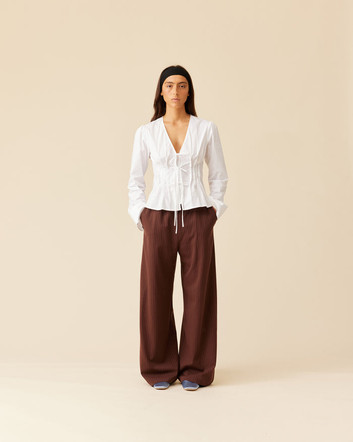SIMONA LONG SLEEVE BLOUSE WHITE