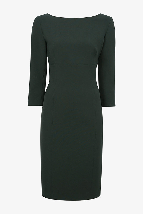 packshot image of the winston dress in dark emerald | Exclude | Still