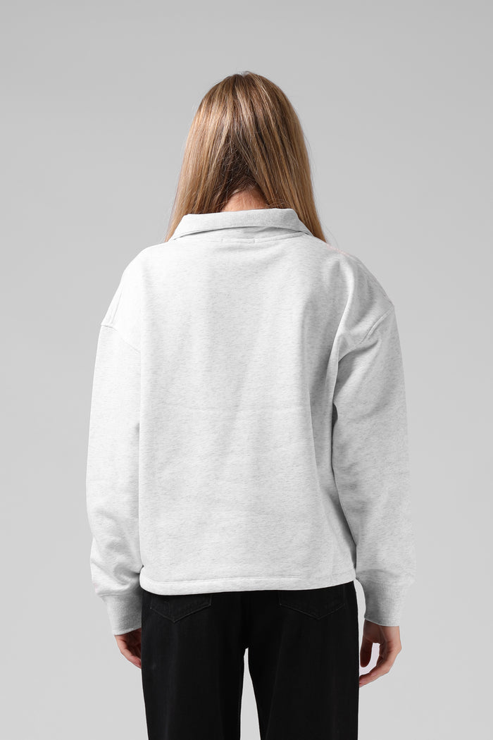 1-4 Zip Sweater - White Marl