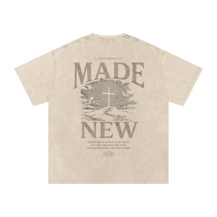 2 Corinthians 5:17 Snow Washed Oversized Tee