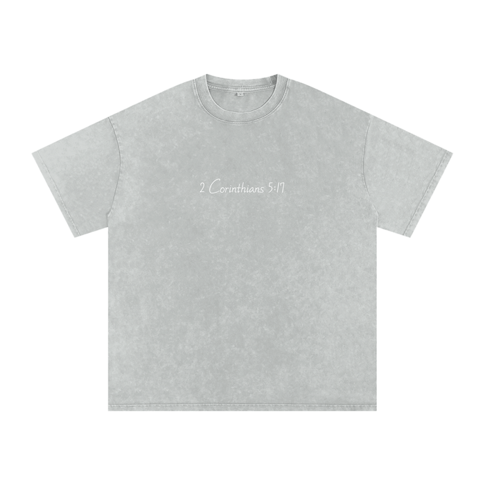 2 Corinthians 5:17 Snow Washed Oversized Tee