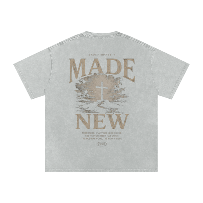 2 Corinthians 5:17 Snow Washed Oversized Tee