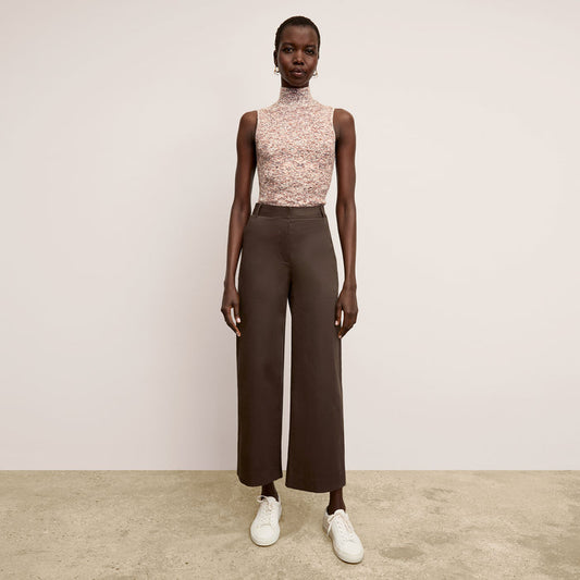Front image of a woman wearing the Abby Pant in Date | Lead