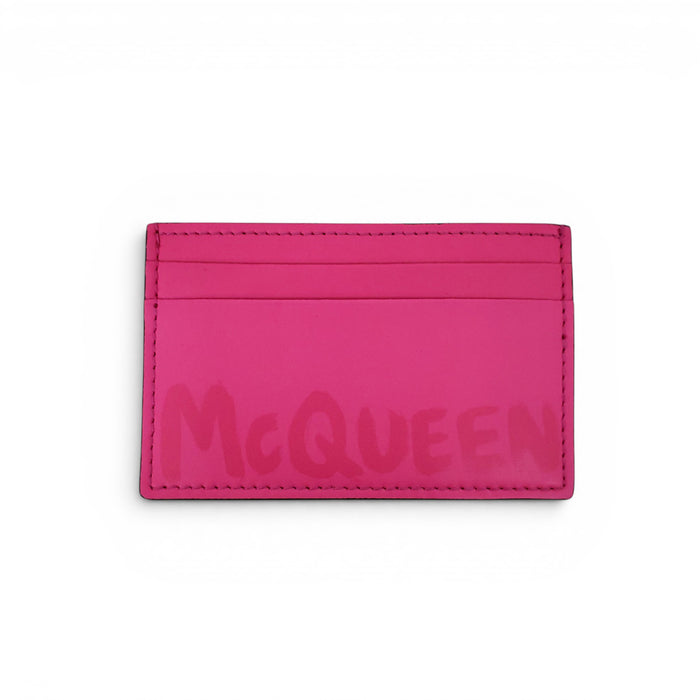 ALEXANDER MCQUEEN PINK LOGO CARD HOLDER