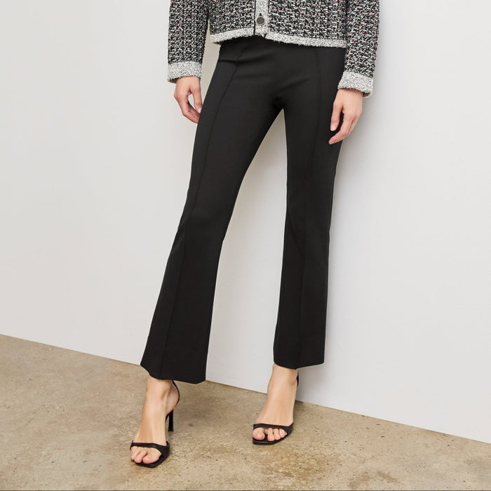Front image of a woman wearing the allyn pant in black | Lead