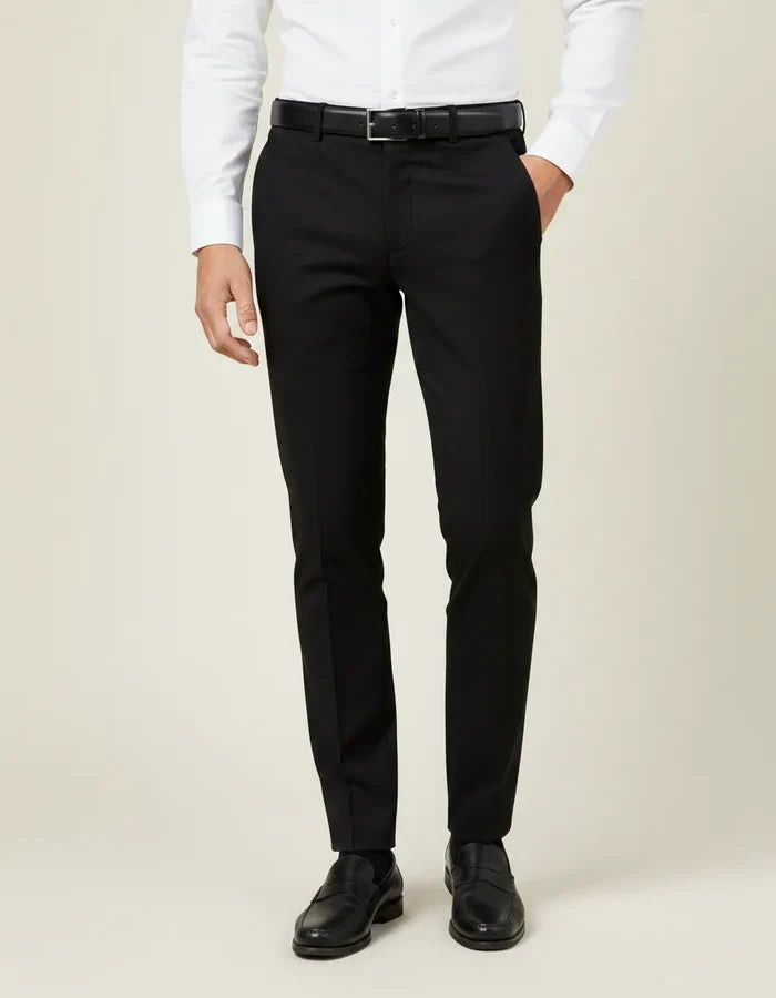 Black Plain Suit Trouser-Makrom