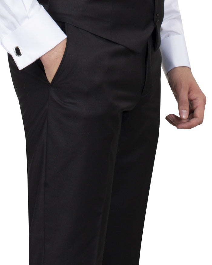 Black Plain Suit Trouser-Makrom