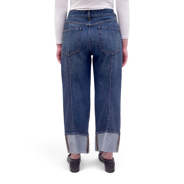 BOTTEGA VENETA BLUE CUFFED JEANS - SIZE 42