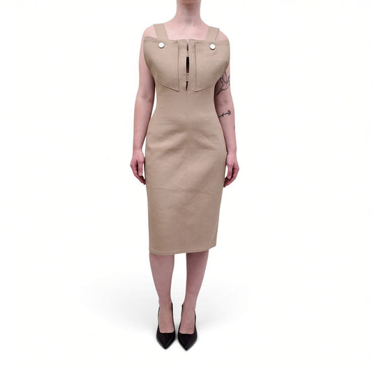 BOTTEGA VENETA KHAKI DRESS - SIZE 40