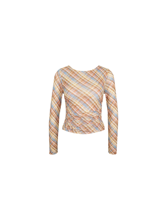 BOUNCE MESH LONG SLEEVE YELLOW TARTAN