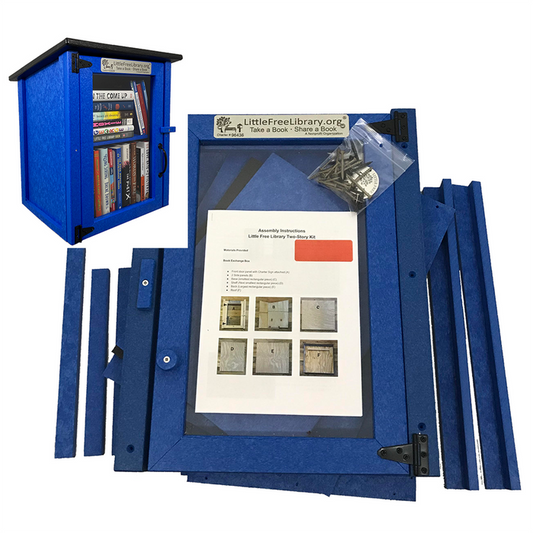 Composite Two Story Blue Kit Little Free Library