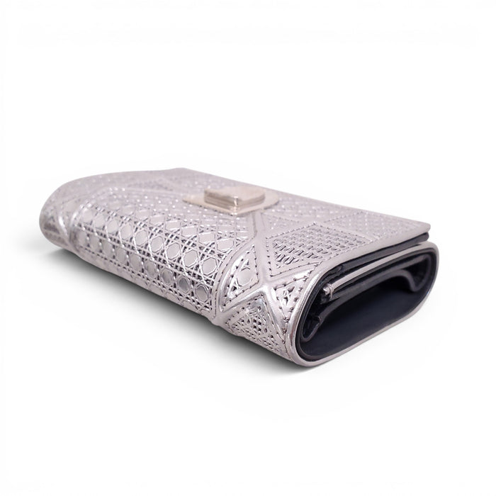 DIOR SILVER METALLIC DIORAMA WALLET