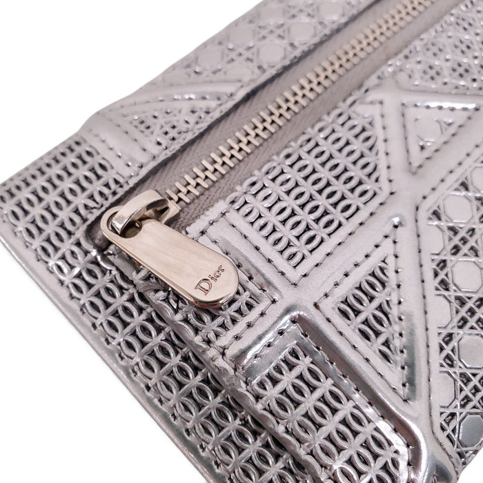 DIOR SILVER METALLIC DIORAMA WALLET