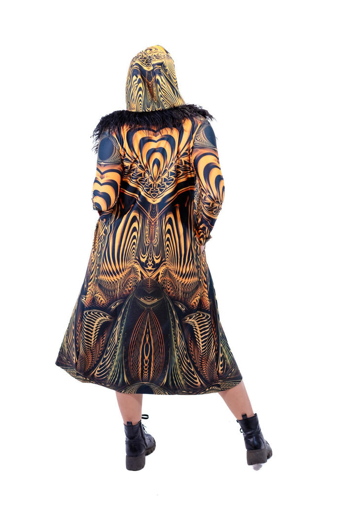 Down the Ribbit Hole Faux Fur Duster