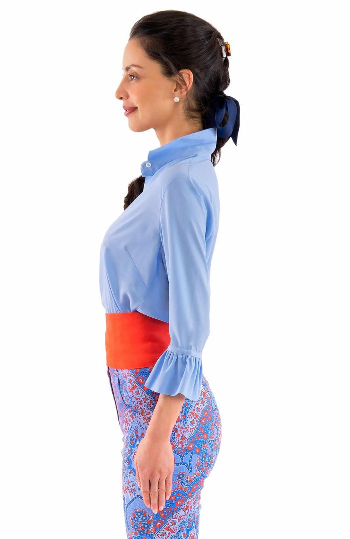 Gretchen Scott Priss Chiffon Blouse - Periwinkle