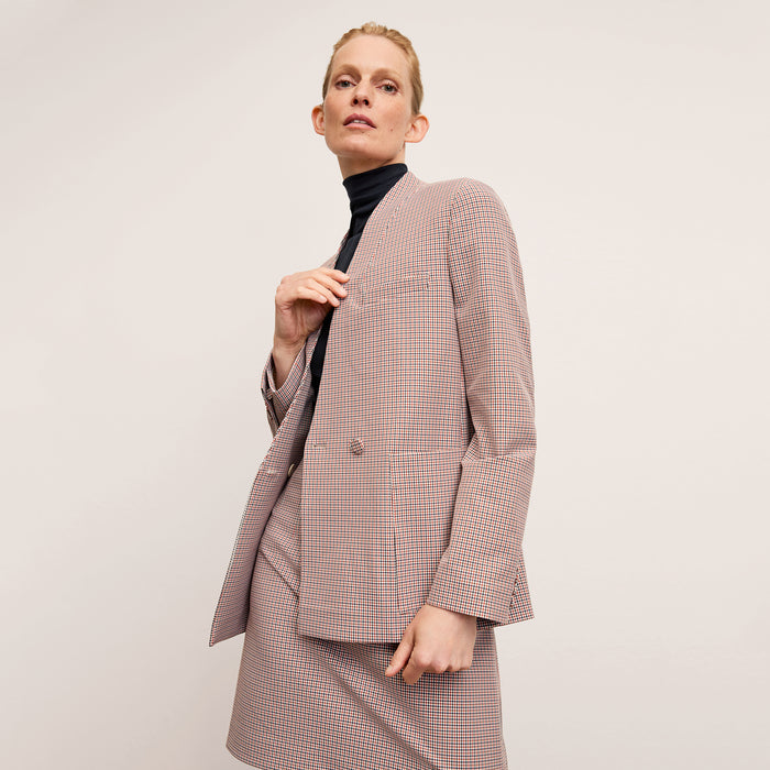 Front image of the Janette Jacket in Mini Check