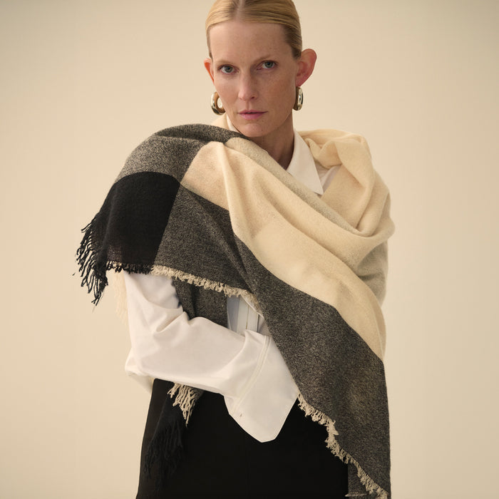 front image of a woman wearing the GWP Scarf | Lead