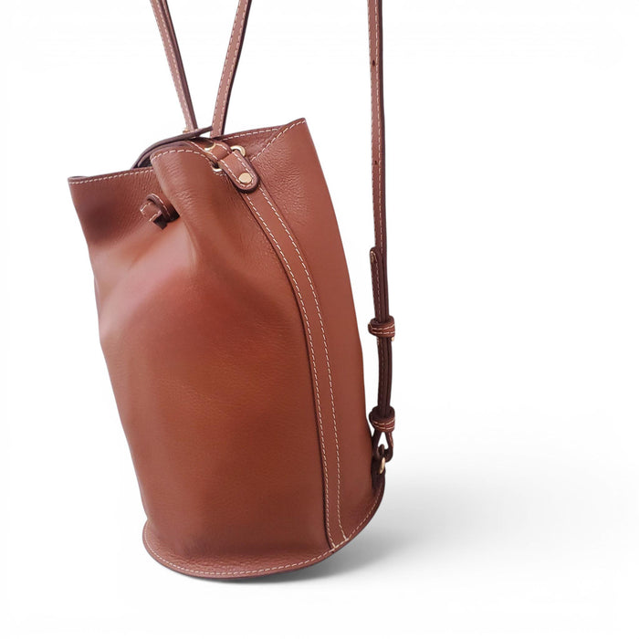 LINDQUIST BROWN LEATHER CYL BACKPACK