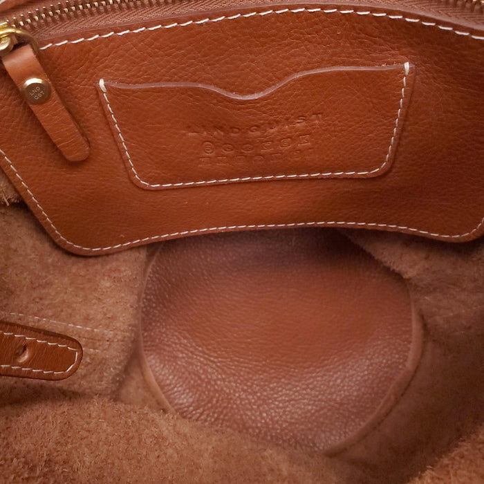 LINDQUIST BROWN LEATHER CYL BACKPACK