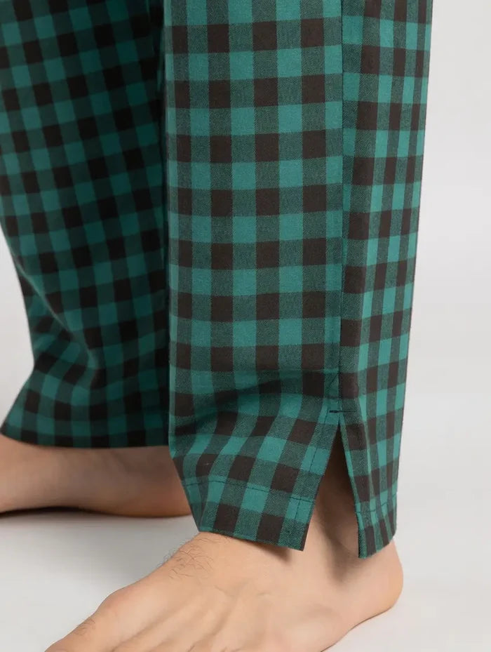 Men’s DJ Print  Lounge Wear with Woven Check Trouser & Shirt - Hinz Clothing