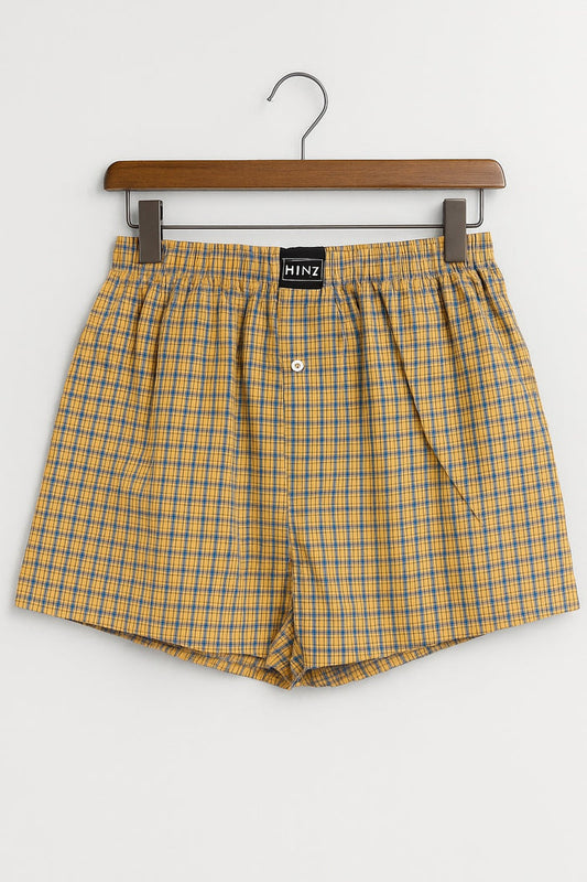 Men's Woven Cotton Boxer Shorts Multi Yellow
