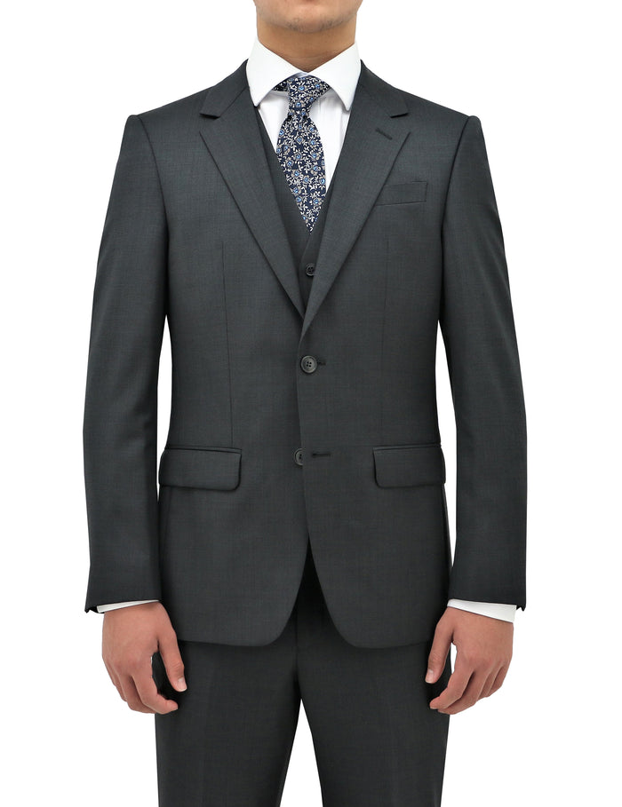 Michel 704 Charcoal Australian Merino Wool Suit Jacket