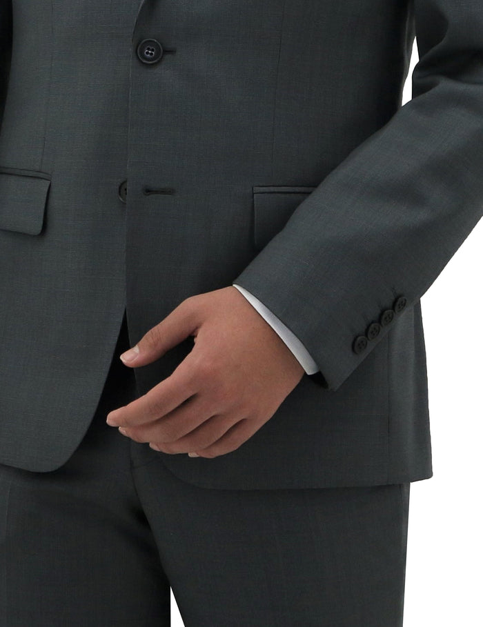 Michel 704 Charcoal Australian Merino Wool Suit Jacket