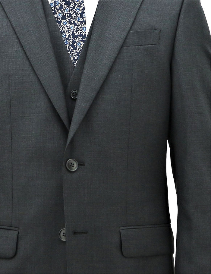 Michel 704 Charcoal Australian Merino Wool Suit Jacket