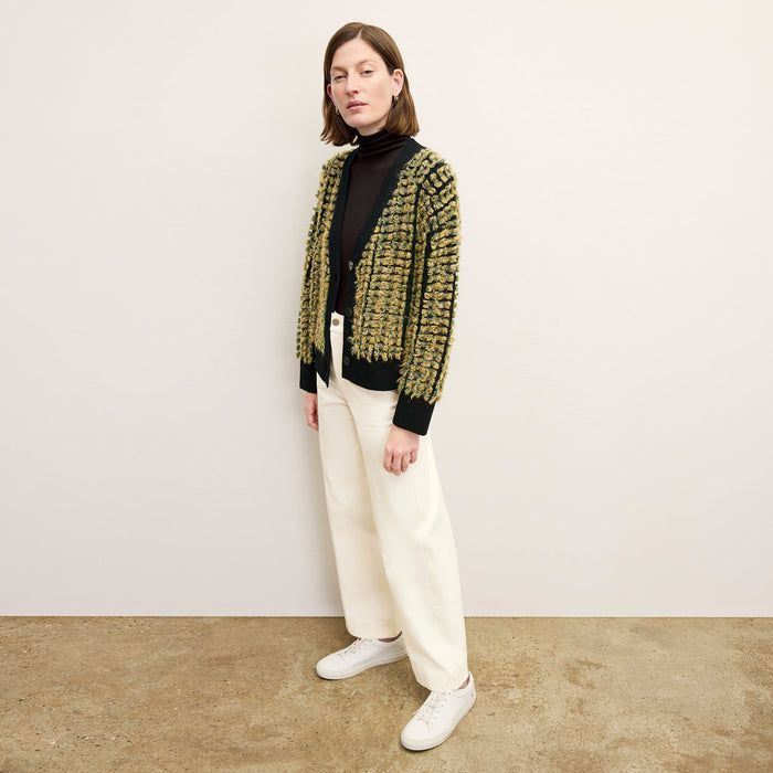 front image of the rayna sweater in pom pom knit | Lead