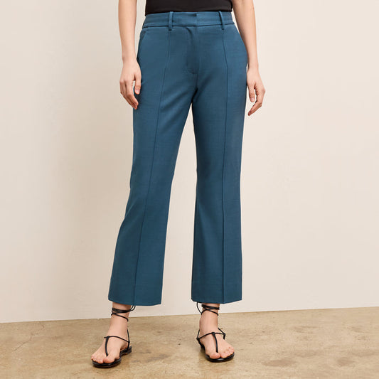 front image of a woman wearing the tessa pant in bluebell | Lead