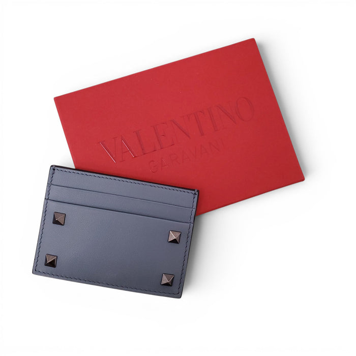 VALENTINO BLUE ROCKSTUD CARD HOLDER