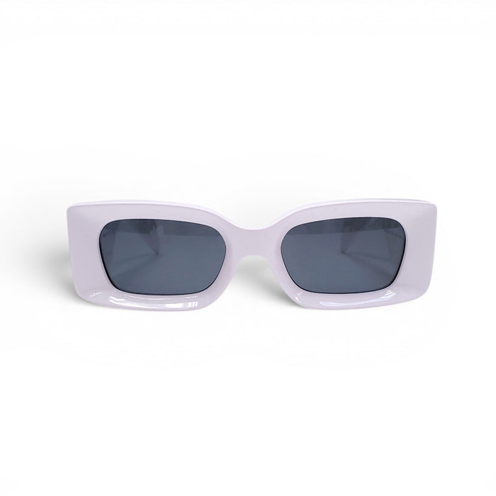 VERSACE WHITE RECTANGULAR SUNGLASSES WITH MEDUSA LOGO