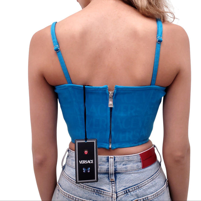VERSACE x DUA LIPA BLUE CORSET TOP - SIZE 38
