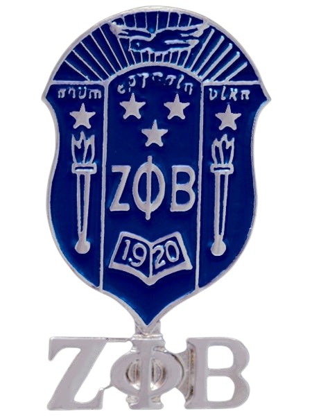 Zeta Shield and Letter Lapel Pin