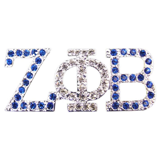 Zeta Silver Austrian Blue and Crystal Pin