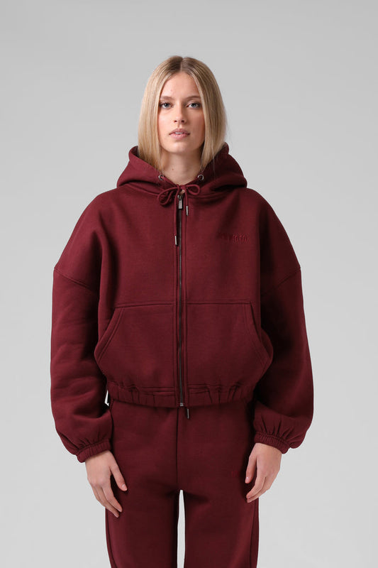 Zip Thru Hood - Red Wine